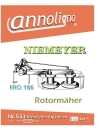 Niemeyer & Söhne Rotormäher Typ RO 166 Bild- Bedienungsanleitung & Bild- Ersatzteilliste & Explosionszeichnungen - annoligno 533